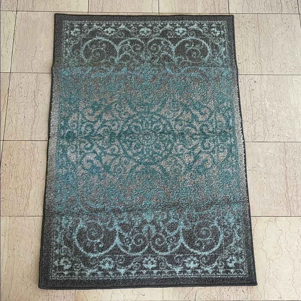 Elegant Blue and Gray Patterned Rug 30”x46” 1 Left!